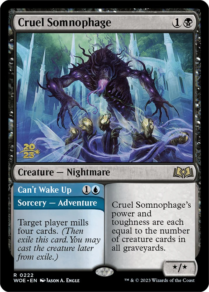 Cruel Somnophage // Can't Wake Up (Promo Pack) [Wilds of Eldraine Promos] - Image 2