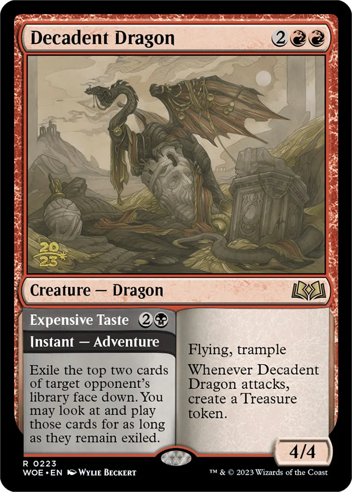 Decadent Dragon // Expensive Taste (Promo Pack) [Wilds of Eldraine Promos] - Image 2