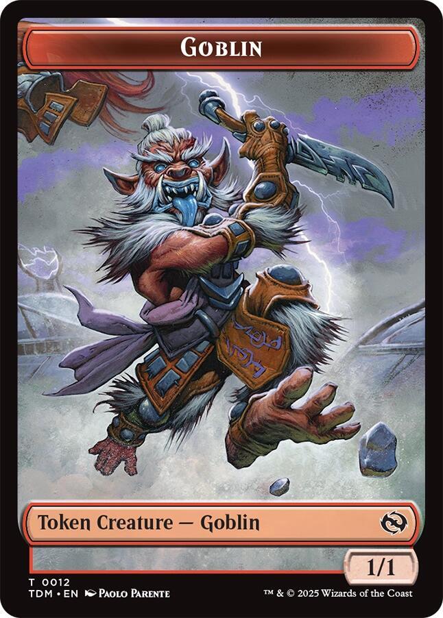 Dog // Goblin Double-Sided Token [Tarkir: Dragonstorm Commander Tokens] - Image 2