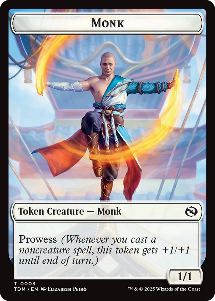 Dragon Illusion // Monk Double-Sided Token [Tarkir: Dragonstorm Commander Tokens] - Image 2