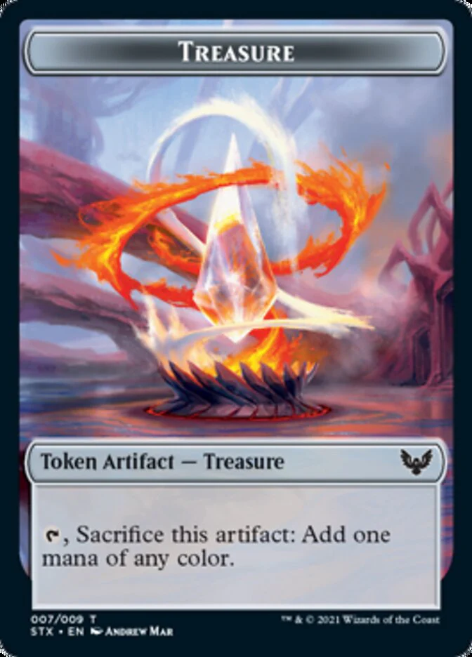 Elemental // Treasure Double-Sided Token [Strixhaven: School of Mages Tokens] - Image 2
