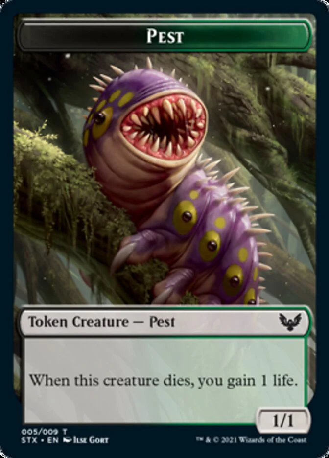 Fractal // Pest Double-Sided Token [Strixhaven: School of Mages Tokens] - Image 2
