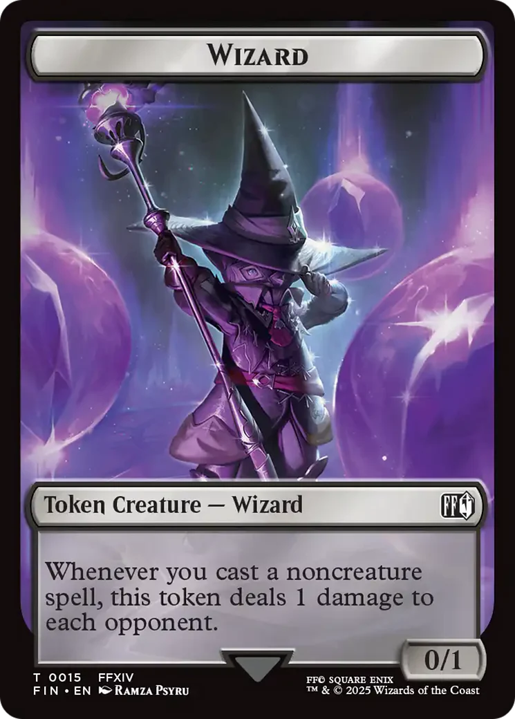 Hero (0005) // Wizard (0015) Double-Sided Token [FINAL FANTASY Tokens] - Image 2