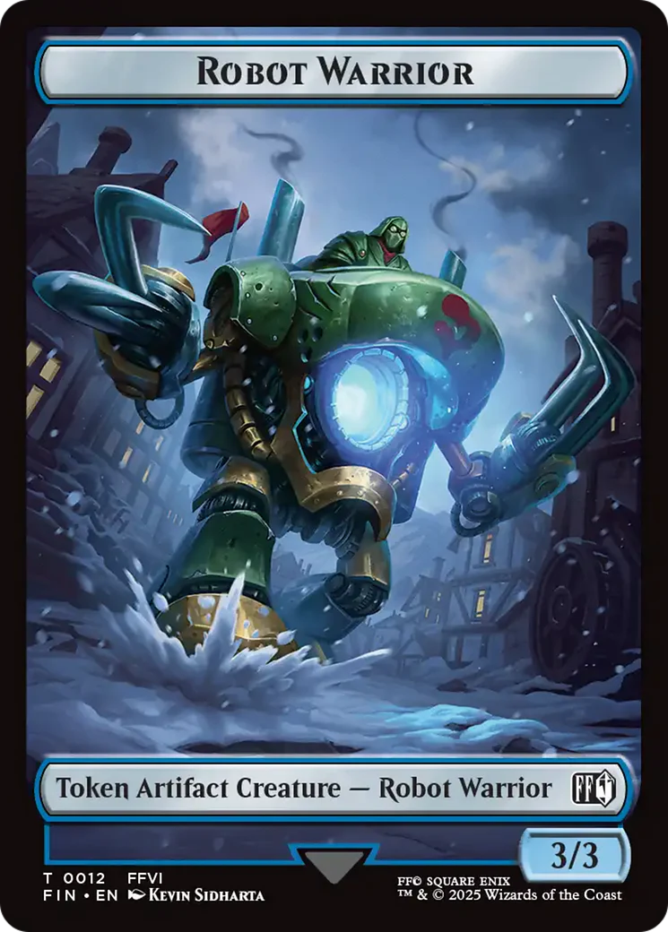 Hero (0006) // Robot Warrior (0012) Double-Sided Token [FINAL FANTASY Tokens] - Image 2