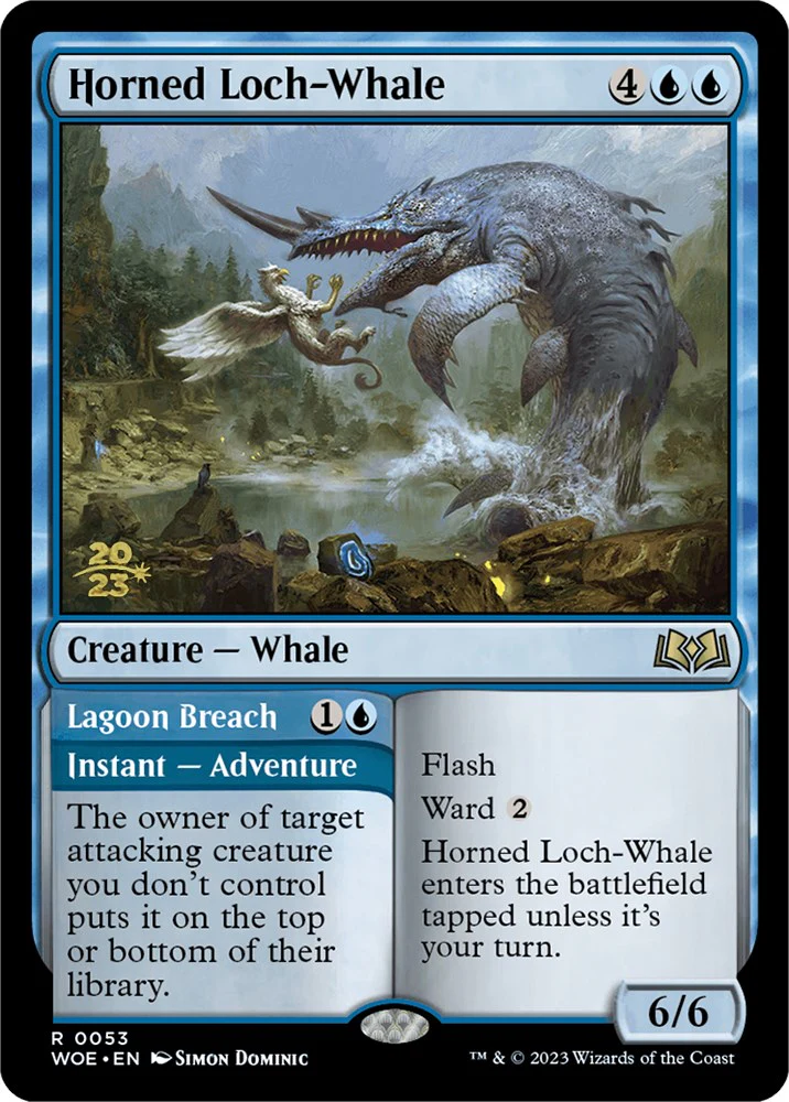 Horned Loch-Whale // Lagoon Breach (Promo Pack) [Wilds of Eldraine Promos] - Image 2