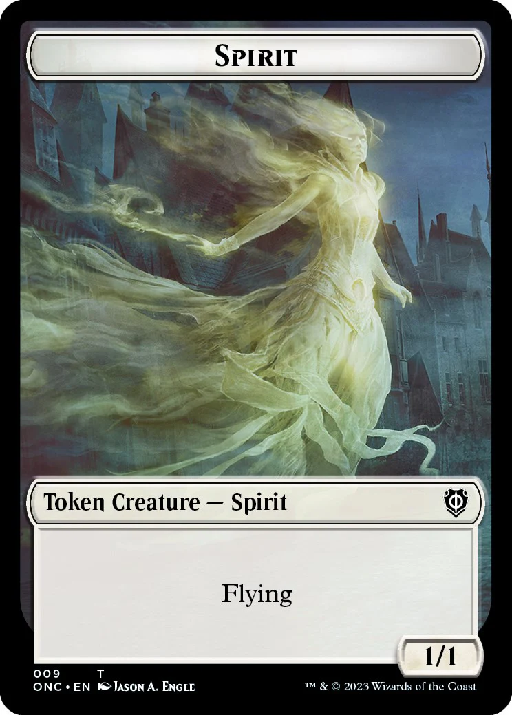 Human // Spirit Double-Sided Token [Phyrexia: All Will Be One Commander Tokens] - Image 2
