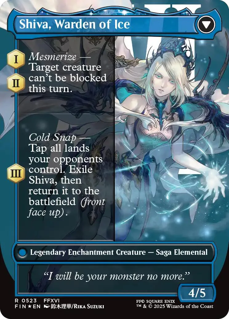 Jill, Shiva's Dominant // Shiva, Warden of Ice (Borderless) (Surge Foil) [FINAL FANTASY] - Image 2