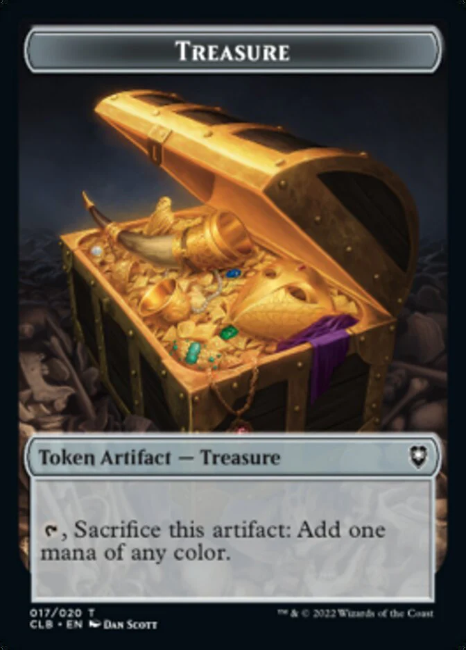 Kor Warrior // Treasure Double-Sided Token [Commander Legends: Battle for Baldur's Gate Tokens] - Image 2