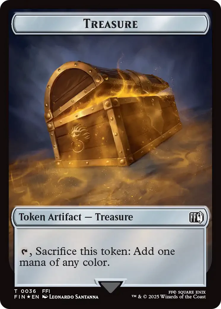 Moogle (0034) // Treasure (0036) Double-Sided Token (Surge Foil) [FINAL FANTASY Tokens] - Image 2