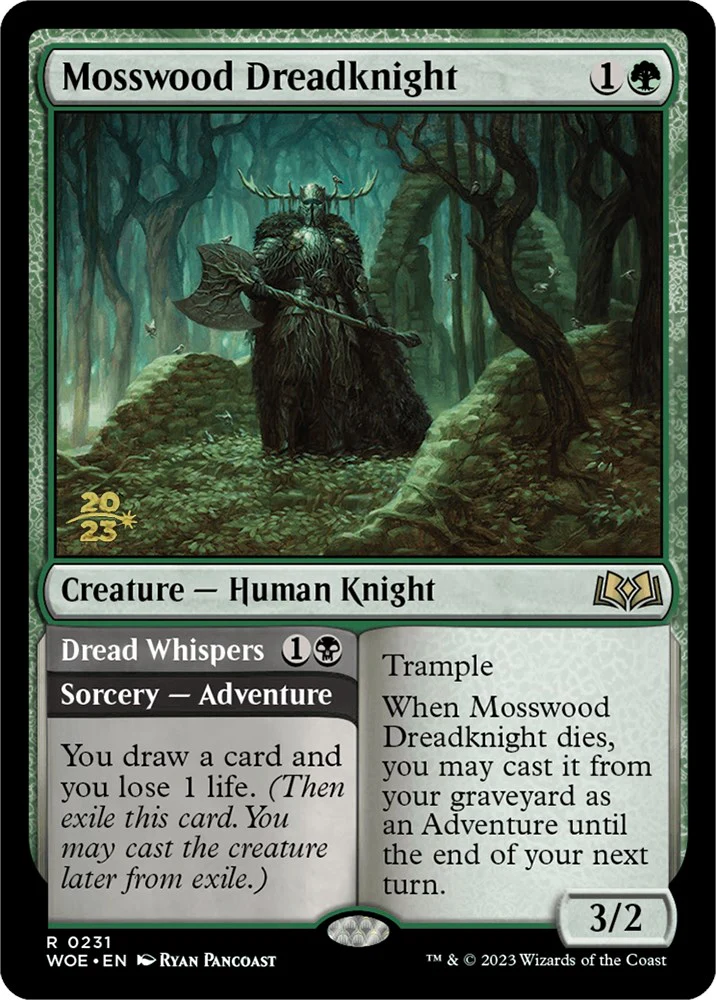 Mosswood Dreadknight // Dread Whispers (Promo Pack) [Wilds of Eldraine Promos] - Image 2