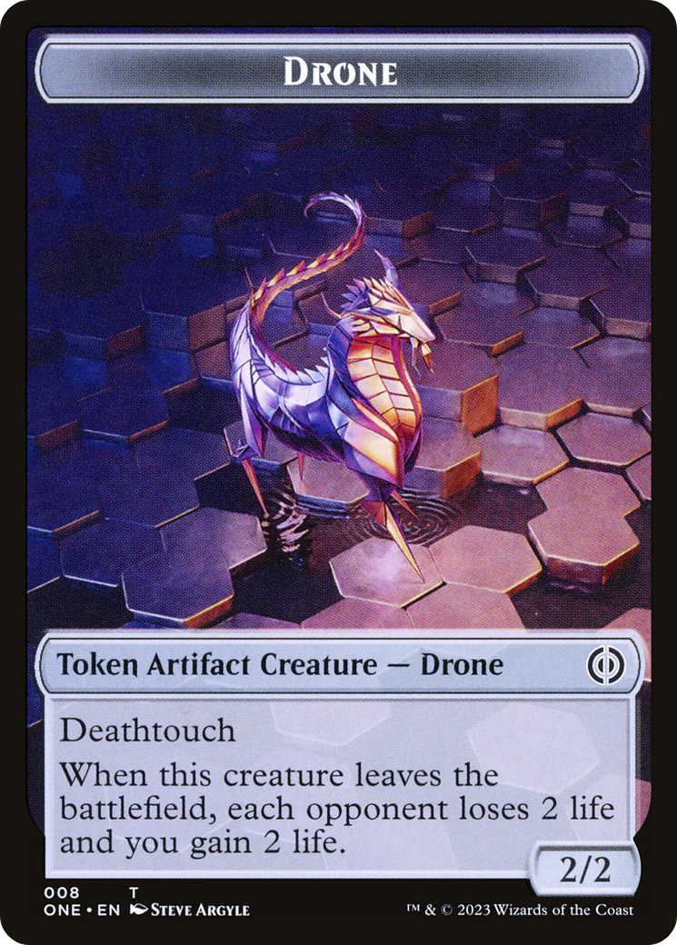 Phyrexian Goblin // Drone Double-Sided Token [Phyrexia: All Will Be One Tokens] - Image 2
