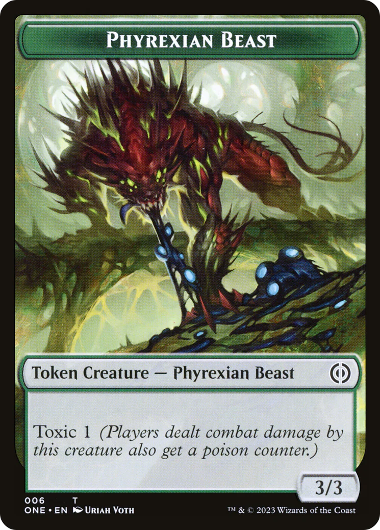 Phyrexian Goblin // Phyrexian Beast Double-Sided Token [Phyrexia: All Will Be One Tokens] - Image 2