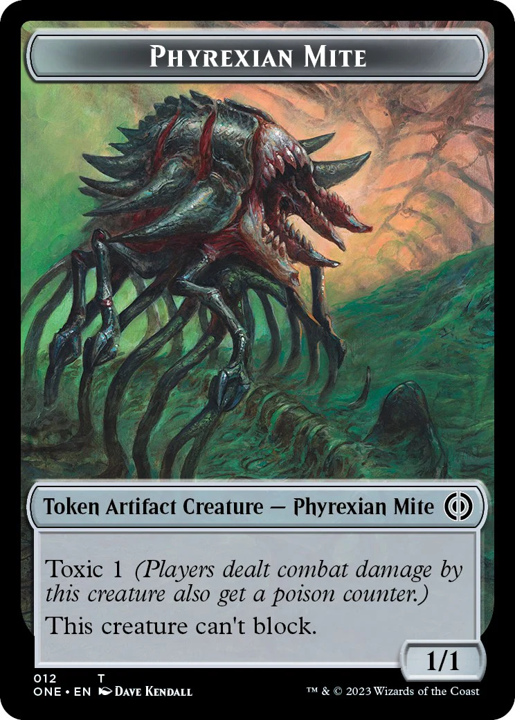 Phyrexian Mite (012) // Phyrexian Beast Double-Sided Token [Phyrexia: All Will Be One Tokens] - Image 3