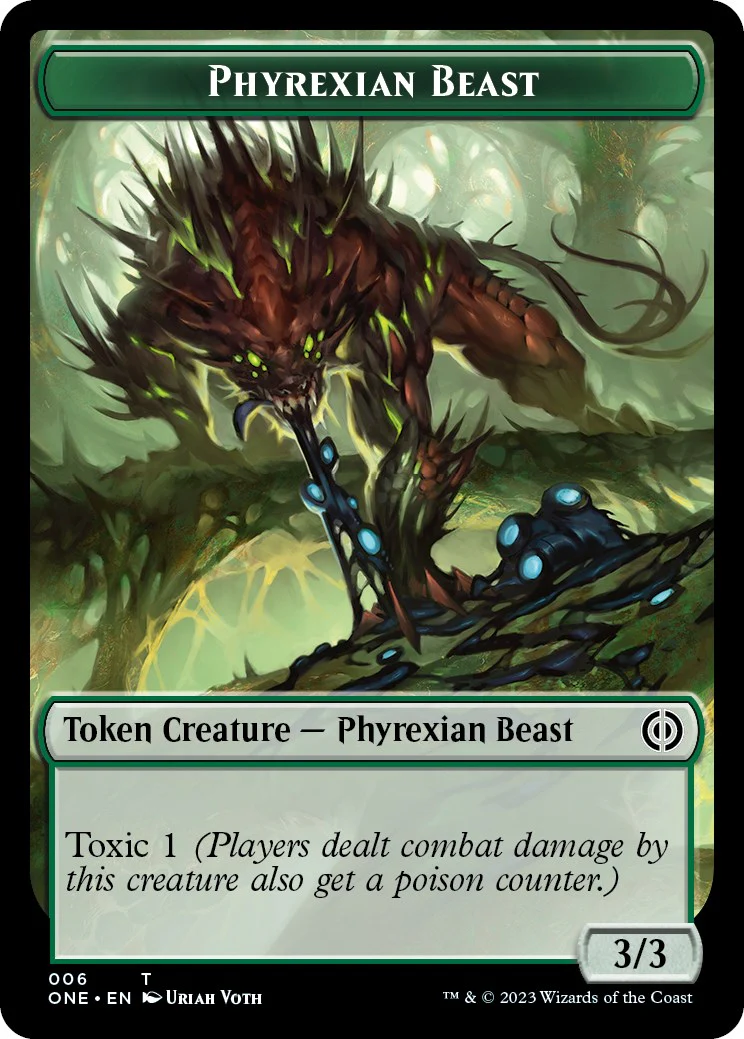 Phyrexian Mite (012) // Phyrexian Beast Double-Sided Token [Phyrexia: All Will Be One Tokens] - Image 4