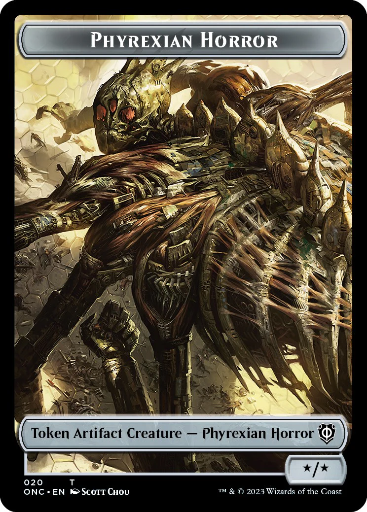 Phyrexian Wurm // Phyrexian Horror Double-Sided Token [Phyrexia: All Will Be One Commander Tokens] - Image 2