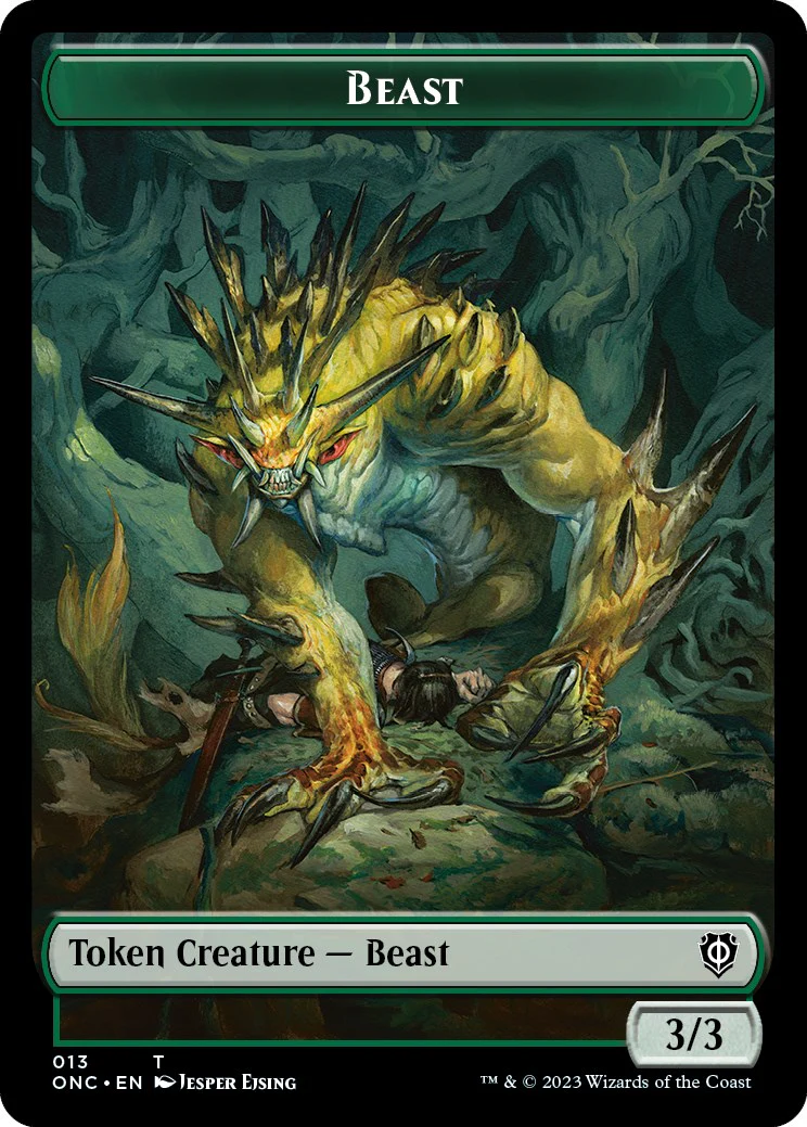 Poison Counter // Beast Double-Sided Token [Phyrexia: All Will Be One Commander Tokens] - Image 2