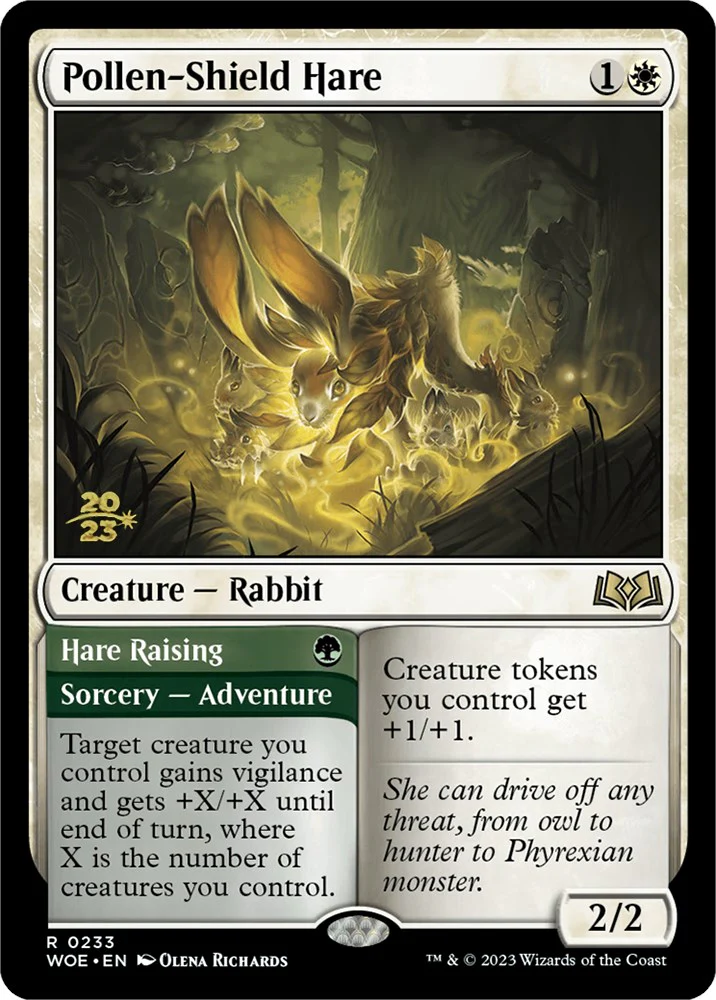 Pollen-Shield Hare // Hare Raising (Promo Pack) [Wilds of Eldraine Promos] - Image 2