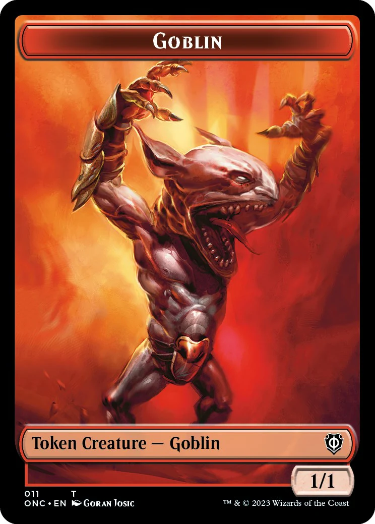 Rebel // Goblin Double-Sided Token [Phyrexia: All Will Be One Commander Tokens] - Image 2