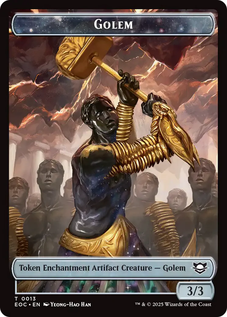 Shapeshifter // Golem (0013) Double-Sided Token [Edge of Eternities Commander Tokens] - Image 2