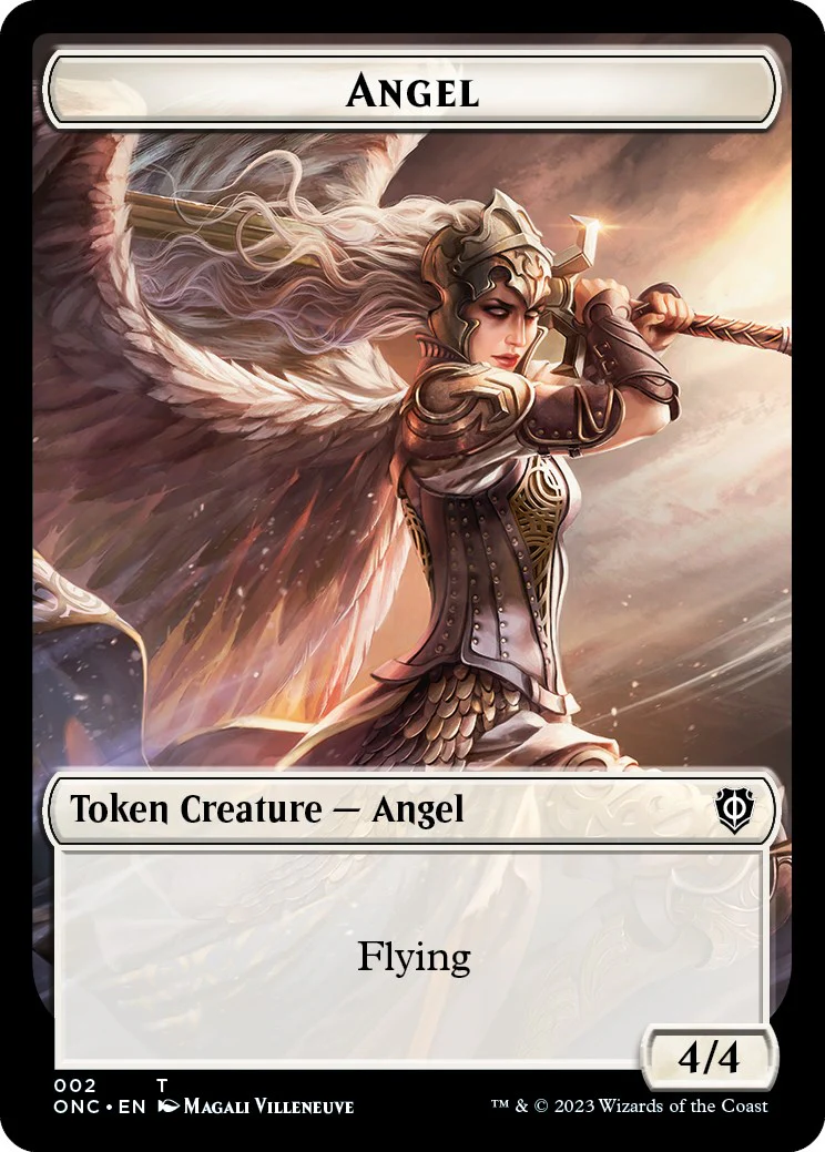 Soldier (007) // Angel Double-Sided Token [Phyrexia: All Will Be One Commander Tokens] - Image 2