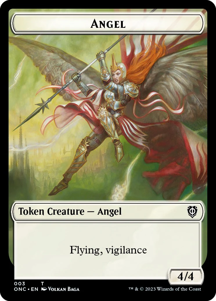 Soldier (008) // Angel Double-Sided Token [Phyrexia: All Will Be One Commander Tokens] - Image 2