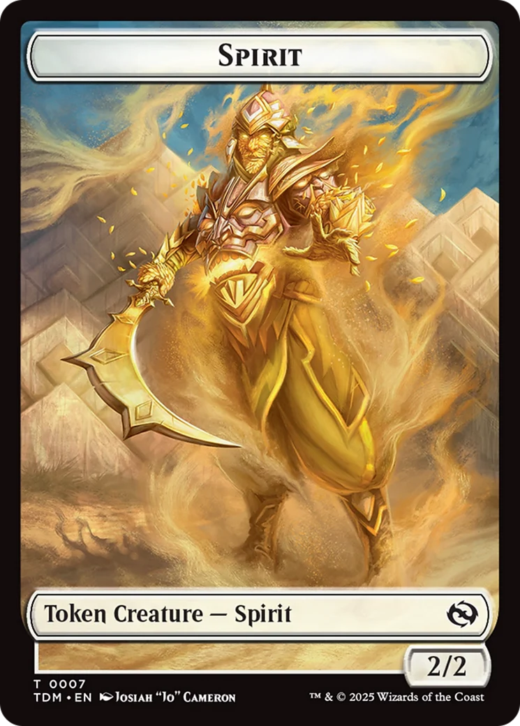 Spirit (0006) // Spirit (0007) Double-Sided Token [Tarkir: Dragonstorm Tokens] - Image 2
