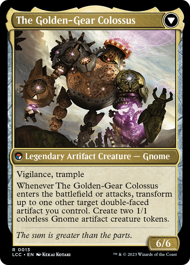 Tetzin, Gnome Champion // The Golden-Gear Colossus [The Lost Caverns of Ixalan Commander] - Image 2