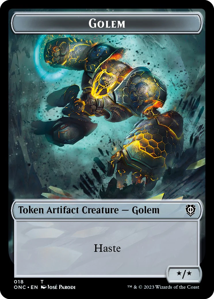 The Monarch // Golem Double-Sided Token [Phyrexia: All Will Be One Commander Tokens] - Image 2