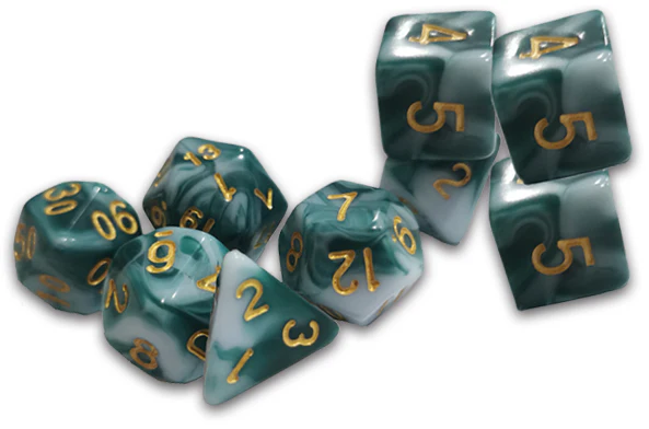 TRADITIONAL 9-DIE SET THRACIAN SMOKY SACRIFICE DICE