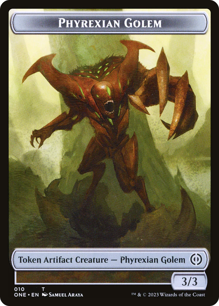 Phyrexian Mite Token (012) // Phyrexian Golem Double-Sided Token [Phyrexia: All Will Be One Tokens] - Image 3