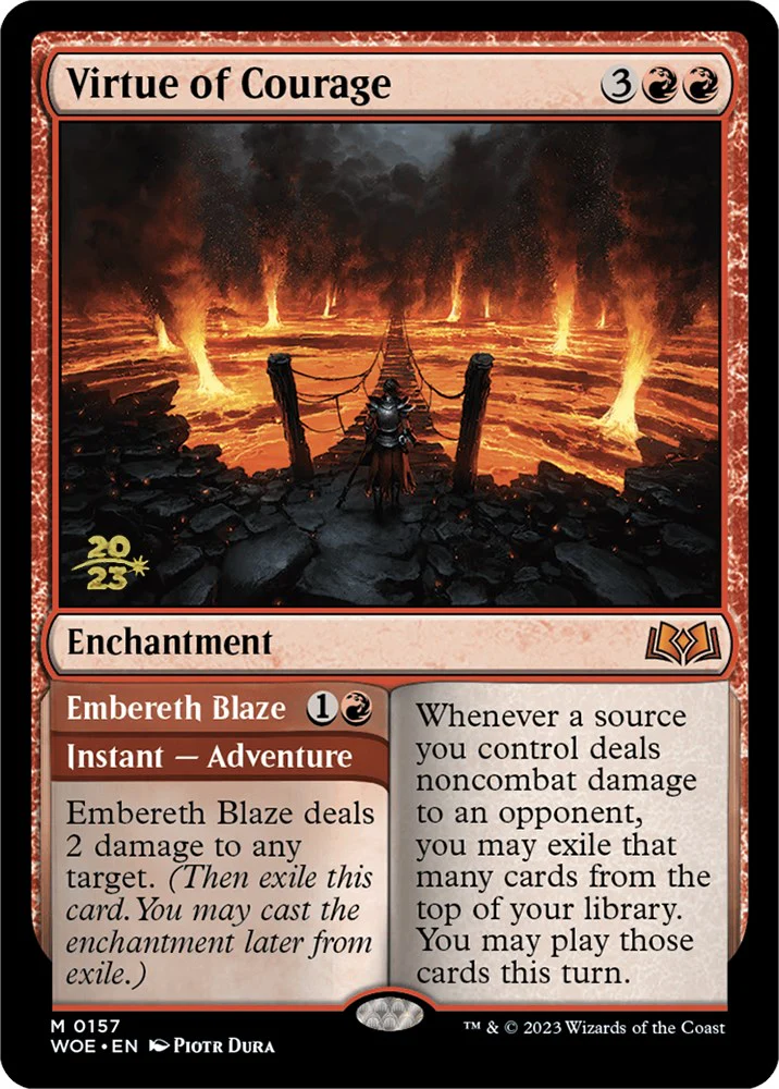 Virtue of Courage //Embereth Blaze (Promo Pack) [Wilds of Eldraine Promos] - Image 2
