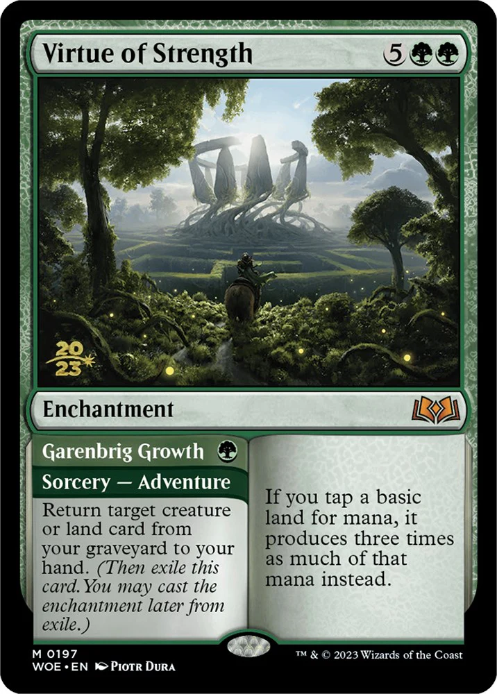 Virtue of Strength // Garenbrig Growth (Promo Pack) [Wilds of Eldraine Promos] - Image 2